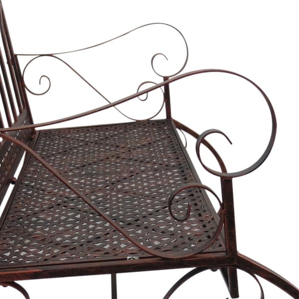 Trädgårdsbänk, 2-sitsig Metall Brons-Röd, 105x82x90.5 cm, Brons-Röd