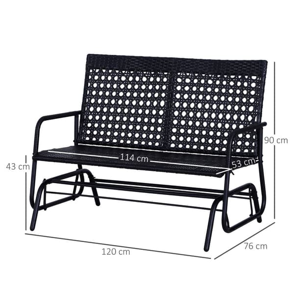 Puutarhakeinu, 120x76x90 cm, Musta