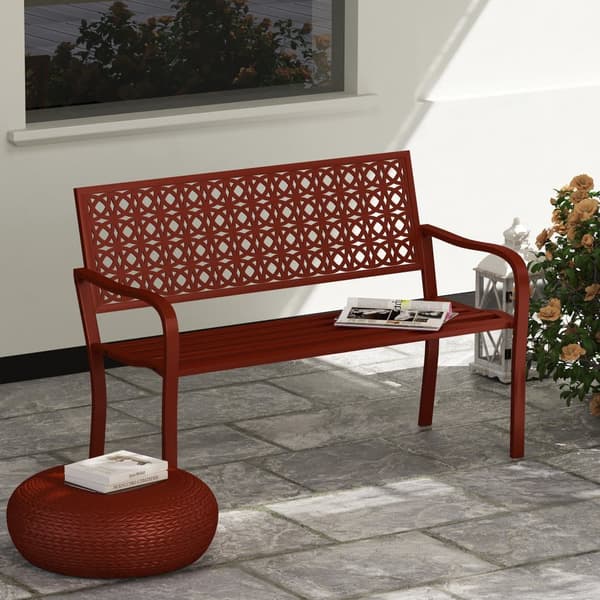 Trädgårdsbänk, 2-sits, 127x63x85 cm, Röd