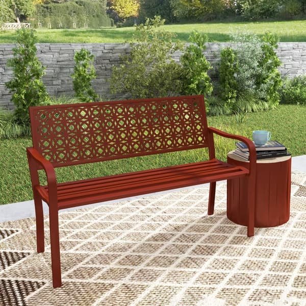 Trädgårdsbänk, 2-sits, 127x63x85 cm, Röd