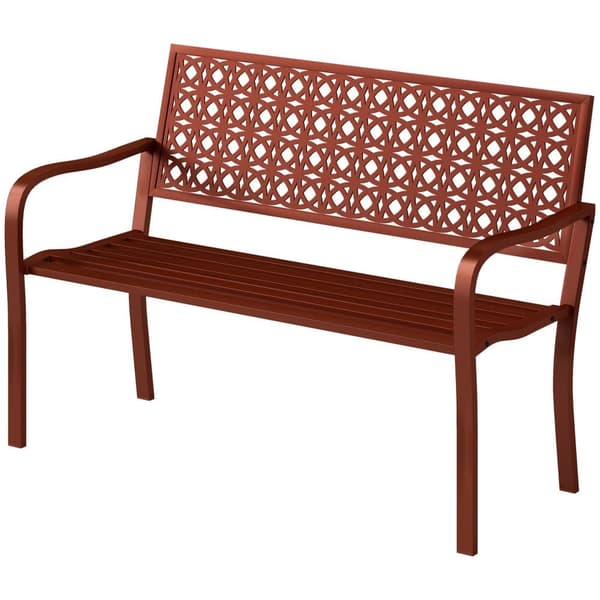 Trädgårdsbänk, 2-sits, 127x63x85 cm, Röd