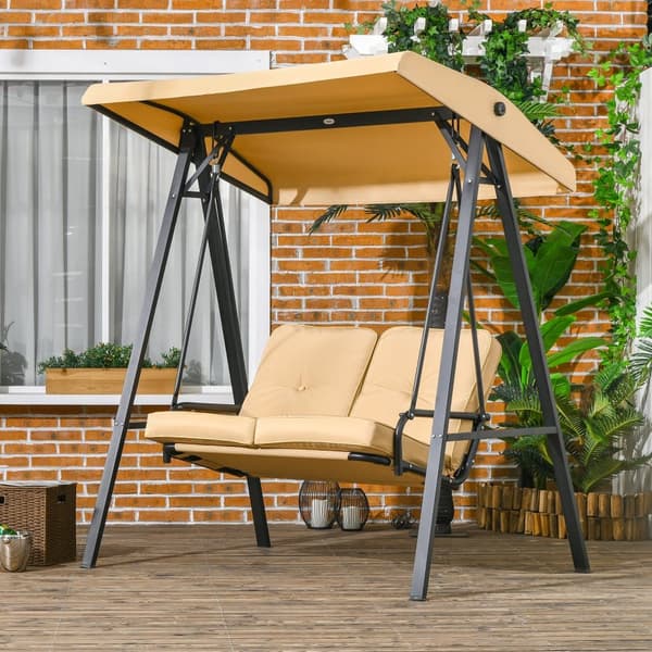 Puutarha keinu, 3 istuttava, 138x106x174 cm, Beige