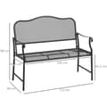 Miniatyrbillede 3 af 9: Havebænk, 113x58x98 cm, Sort