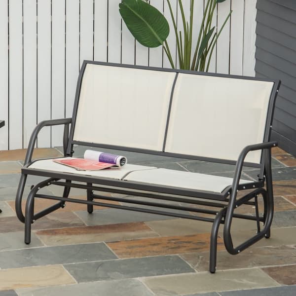 Gynge stol, 2-personers, 120x70x85 cm, Sort+Beige