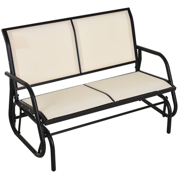 Gynge stol, 2-personers, 120x70x85 cm, Sort+Beige