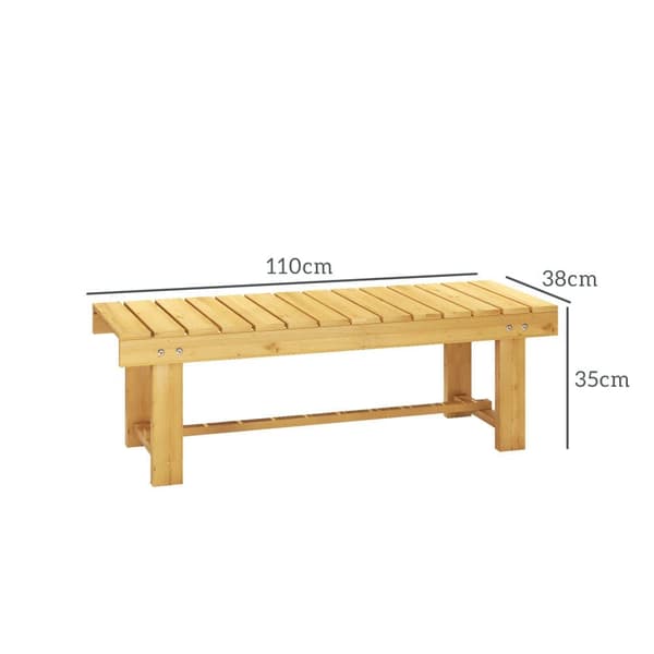 Puutarhapenkki, 110x38x35 cm, luonnonpuu
