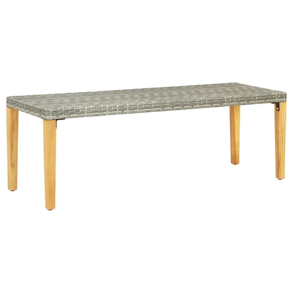 Trädgårdsbänk 80 cm konstrotting grå