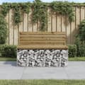 Miniatyrbild 1 av 2: Trädgårdsbänk gabion-design 103x70x65 cm impregnerad furu