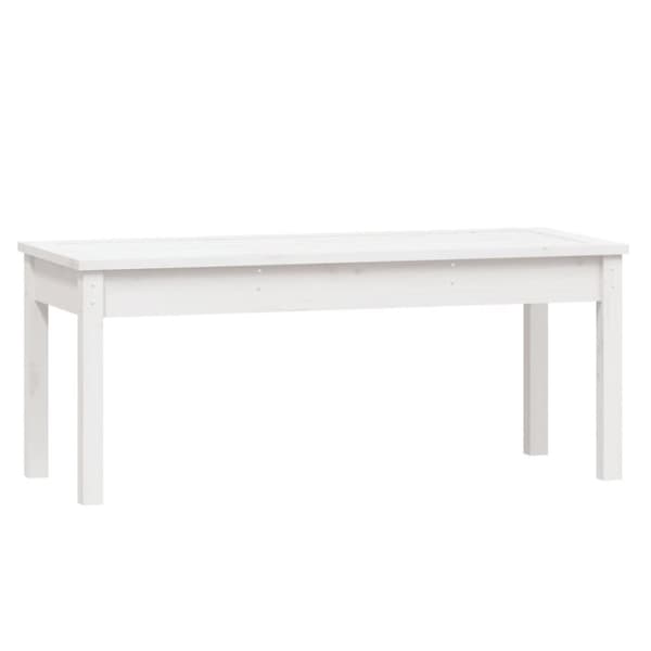 Trädgårdsbänk vit 109x44x45 cm massiv furu