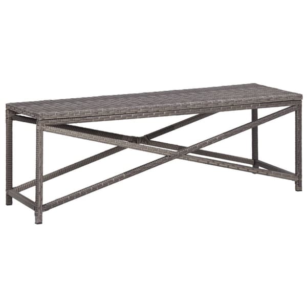 Trädgårdsbänk 120 cm konstrotting grå