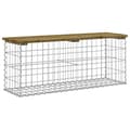 Miniatyrbild 2 av 2: Trädgårdsbänk gabion-design 103x31,5x42 cm impregnerad furu