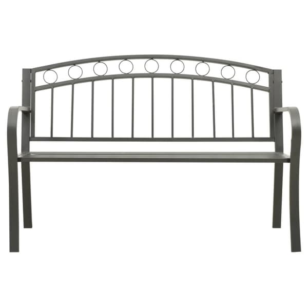 Trädgårdsbänk grå 120 cm stål