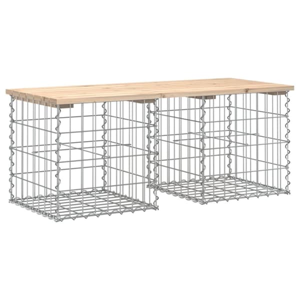 Trädgårdsbänk gabion-design 103x44x42 cm massiv furu