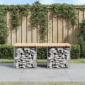 Miniatyrbild 1 av 2: Trädgårdsbänk gabion-design 103x44x42 cm massiv furu