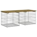 Miniatyrbild 2 av 2: Trädgårdsbänk gabion-design 103x44x42 cm tryckimpregnerad furu