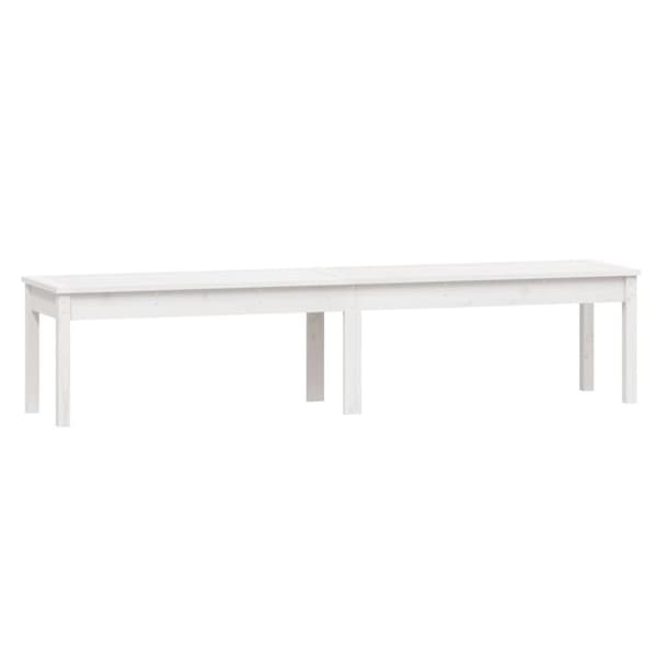 Trädgårdsbänk 2-sits vit 203,5x44x45 cm massiv furu