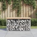 Miniatyrbild 1 av 2: Trädgårdsbänk gabion-design 83x44x42 cm massiv furu