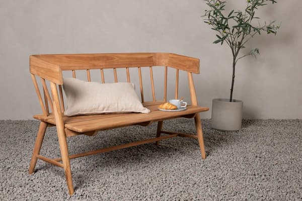 FURNLUX UTOMHUSBÄNK DELAD TEAK 132CM