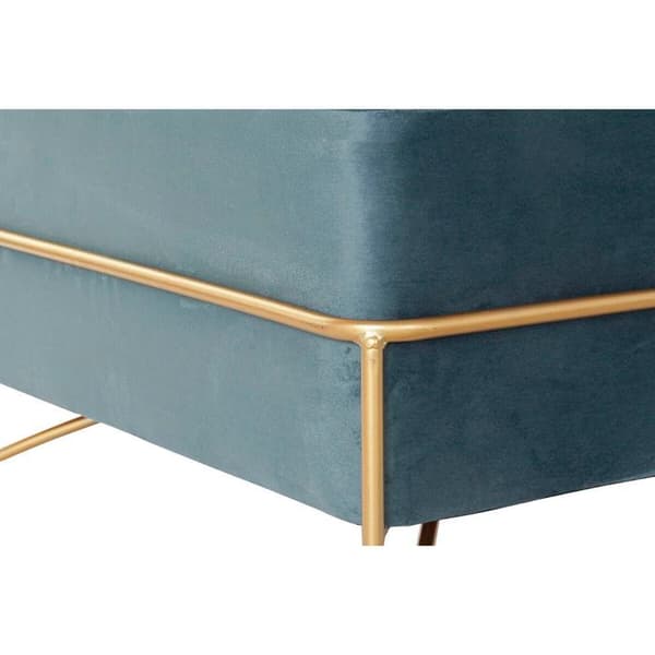 Bänkbänk i metall, polyester, sammet och MDF trä DKD Home Decor