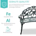 Miniatyrbild 4 av 6: Bänk i trädgården Outsunny Parkbänk Trädgårdsmöbel 2 platser metall 100 x 54 x 78 cm