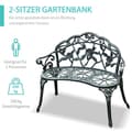 Miniatyrbild 6 av 6: Bänk i trädgården Outsunny Parkbänk Trädgårdsmöbel 2 platser metall 100 x 54 x 78 cm