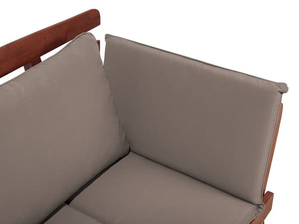 Trädgårdsbänk med dyna PORTICI 210 cm Eukalyptusträ Mörkbrun/grå Lumarko!