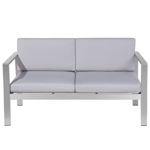 Havesofa til 2 personer SALERNO Metal Lysegrå Lumarko!