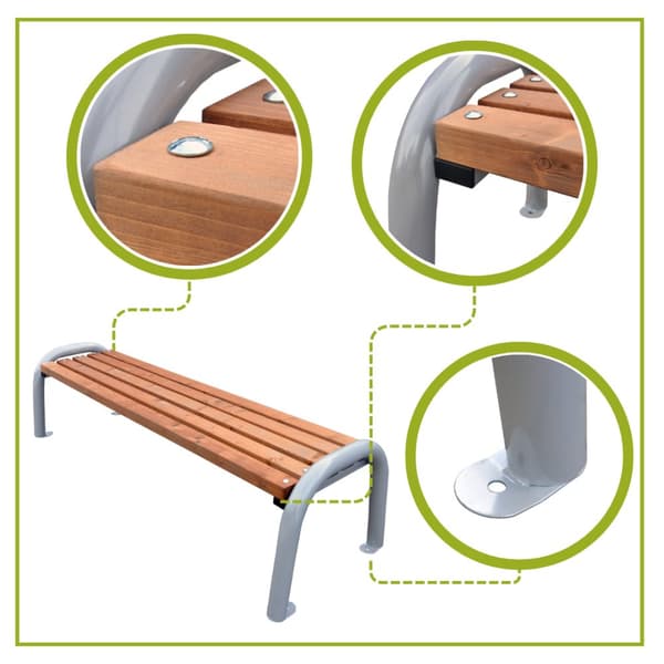Primario-bänk utan ryggstöd Tik Primario-bänk utan ryggstöd 220 cm Tik