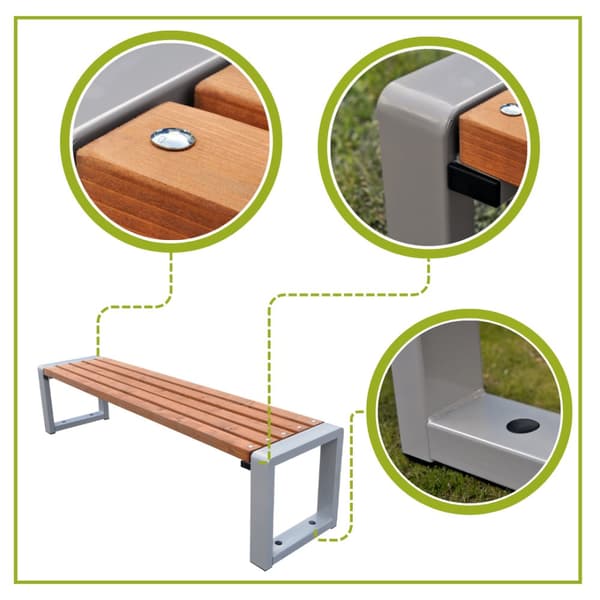 Grande bänk utan ryggstöd Palisander Grande bänk utan ryggstöd 125 cm Palisander