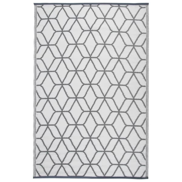Esschert Design Utomhusmatta 180x121 cm grå och vit OC25