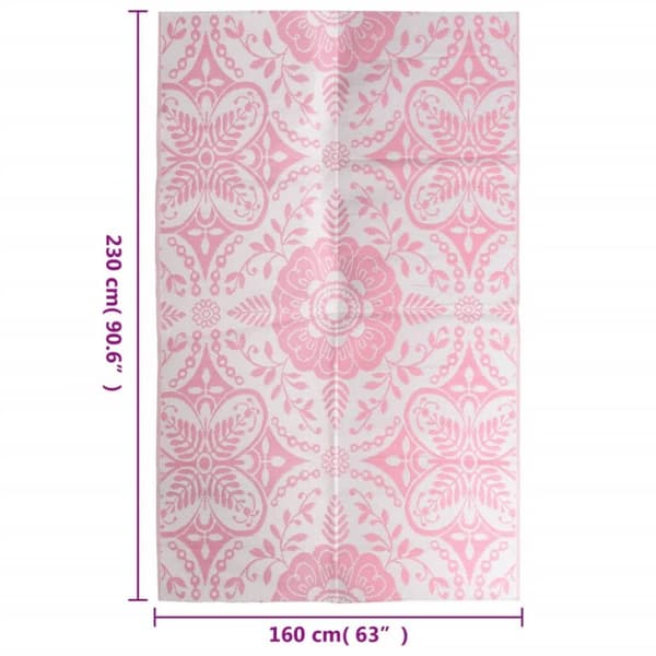 vidaXL Utomhusmatta rosa 160x230 cm PP