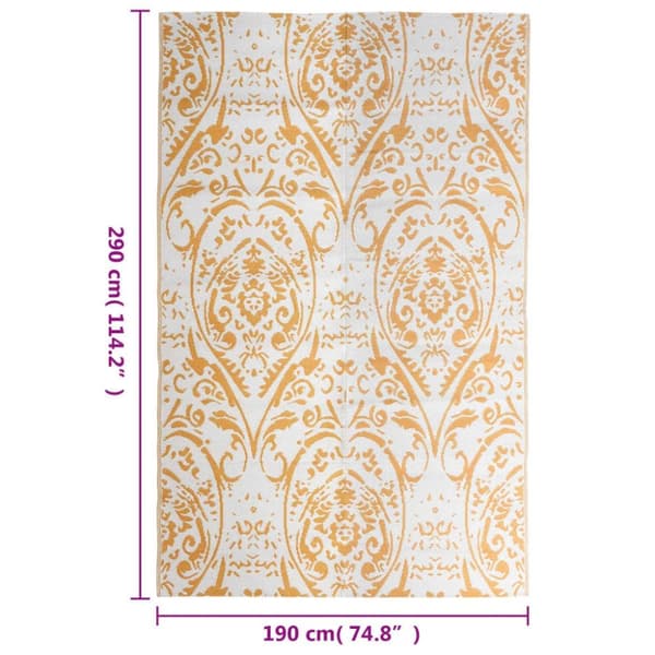 vidaXL Utomhusmatta ARAKIL orange och vit 190x290 cm PP