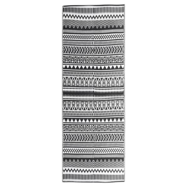 vidaXL udendørs gulvtæppe ARAKIL 80x250 cm PP sort
