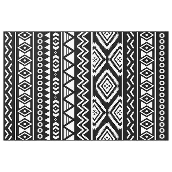 vidaXL Utomhusmatta ARAKIL svart 120x180 cm PP