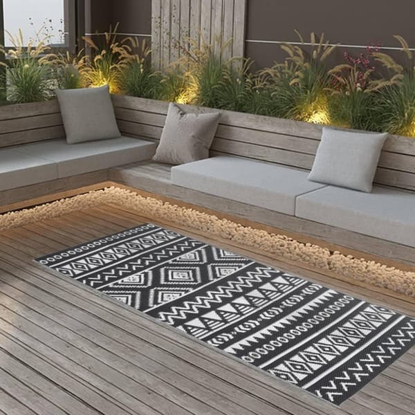 vidaXL Uteteppe ARAKIL svart 80x150 cm PP