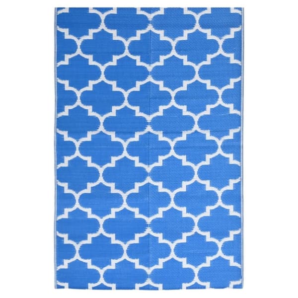 vidaXL udendørs gulvtæppe 120x180 cm PP blå