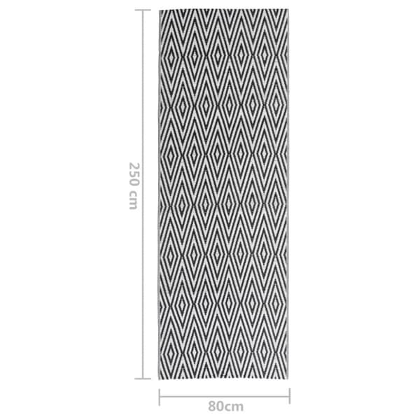 vidaXL Utomhusmatta ARAKIL svart 80x250 cm PP