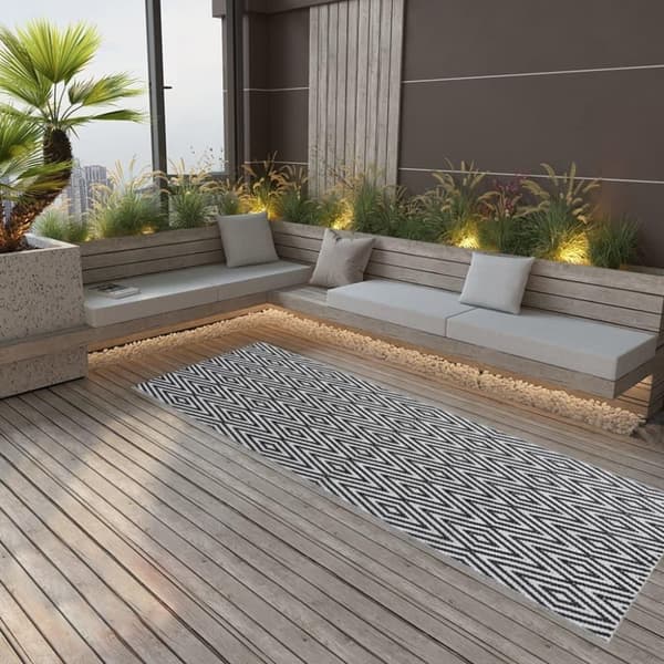 vidaXL Utomhusmatta ARAKIL svart 80x250 cm PP
