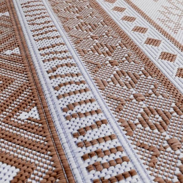 vidaXL Ulkomatto ruskea ja valkoinen 80x150 cm käännettävä suunnittelu