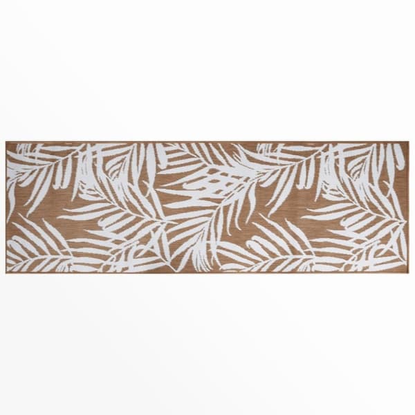 vidaXL Ulkomatto ruskea ja valkoinen 80x250 cm käännettävä malli