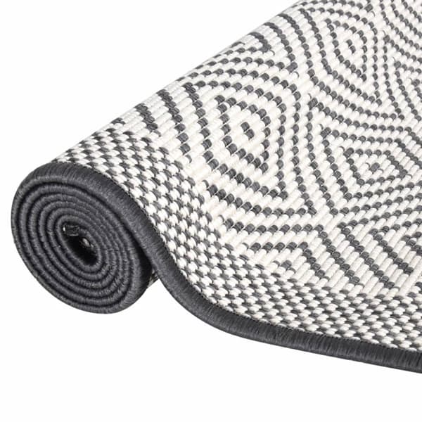 vidaXL udendørs gulvtæppe 80x150 cm vendbart design grå og hvid
