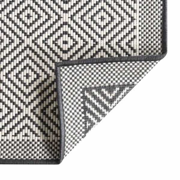vidaXL udendørs gulvtæppe 80x150 cm vendbart design grå og hvid
