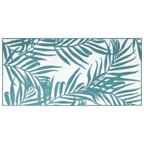 vidaXL Uteteppe aqua og hvit 80x150 cm vendbart design