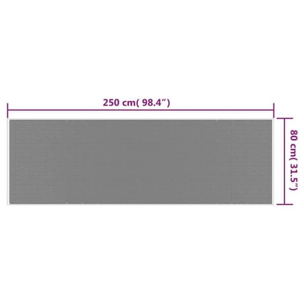 vidaXL Ulkomatto laivastonsininen / valk. 80x250 cm käännettävä malli