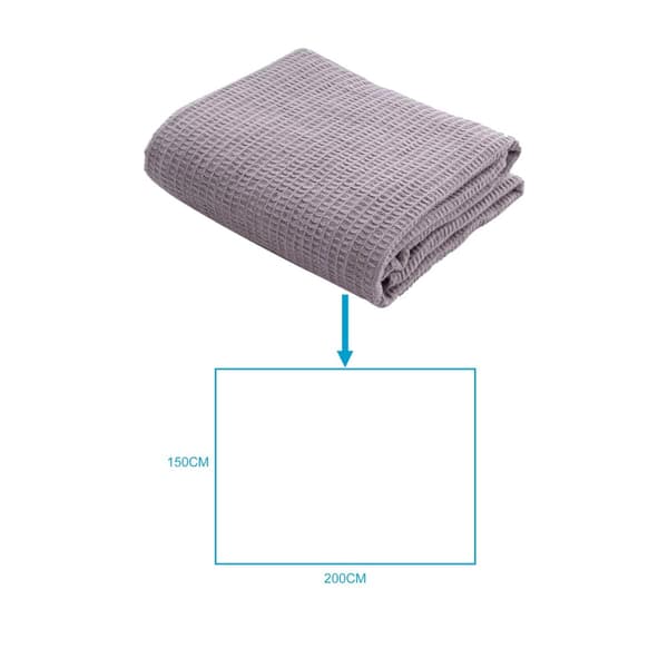 Sommarfilt i bomull i Grå med måtten 214 x 150 cm för utomhuskomfort - Tak Perfekt för trädgården, camping och picknick
