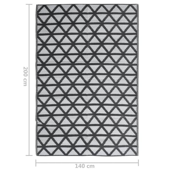 udendørs gulvtæppe 140x200 cm PP sort