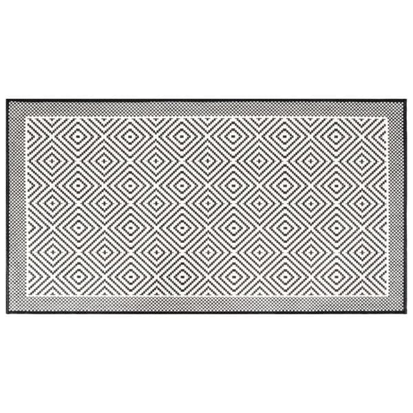 Trädgårdsmatta grå och vit 80x150 cm vändbar