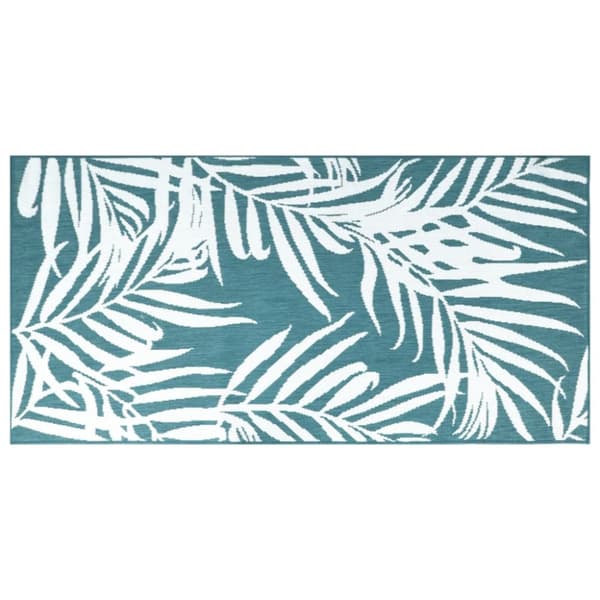 Trädgårdsmatta aqua och vit 80x150 cm vändbar