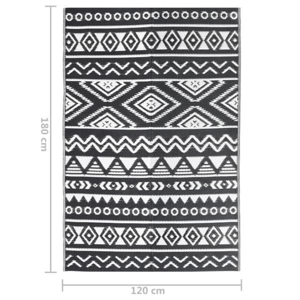 Utomhusmatta svart 120x180 cm PP