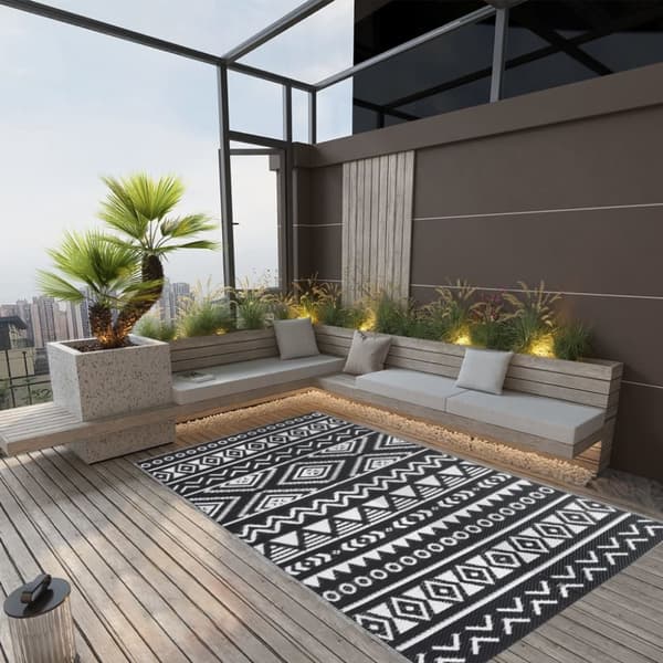 Utomhusmatta svart 120x180 cm PP